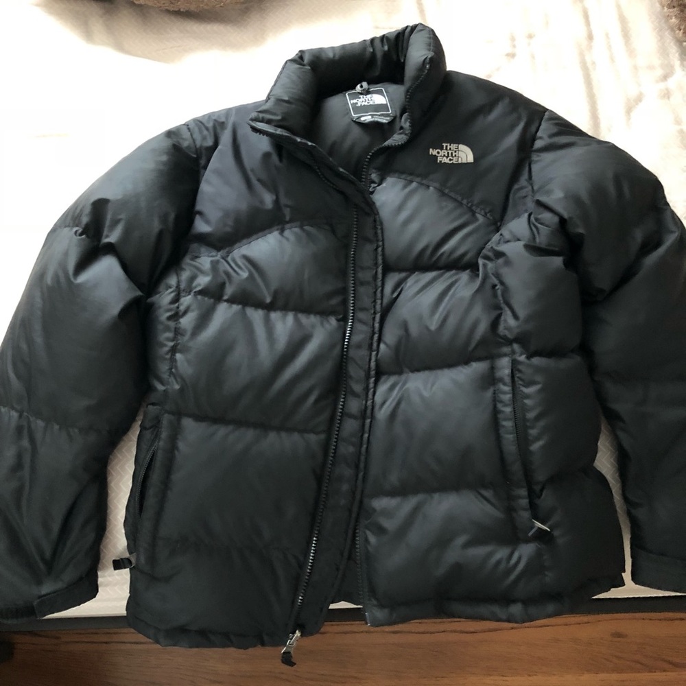 Girls large black north face jacket